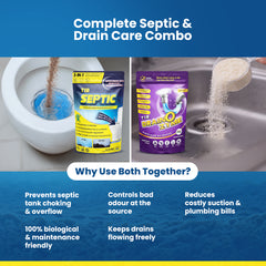 T1B Septic Cleaner & Drain O Zyme Combo Pack | Eliminates Odor, Prevents Clogs Powder Drain Opener (500 g, Pack of 2)