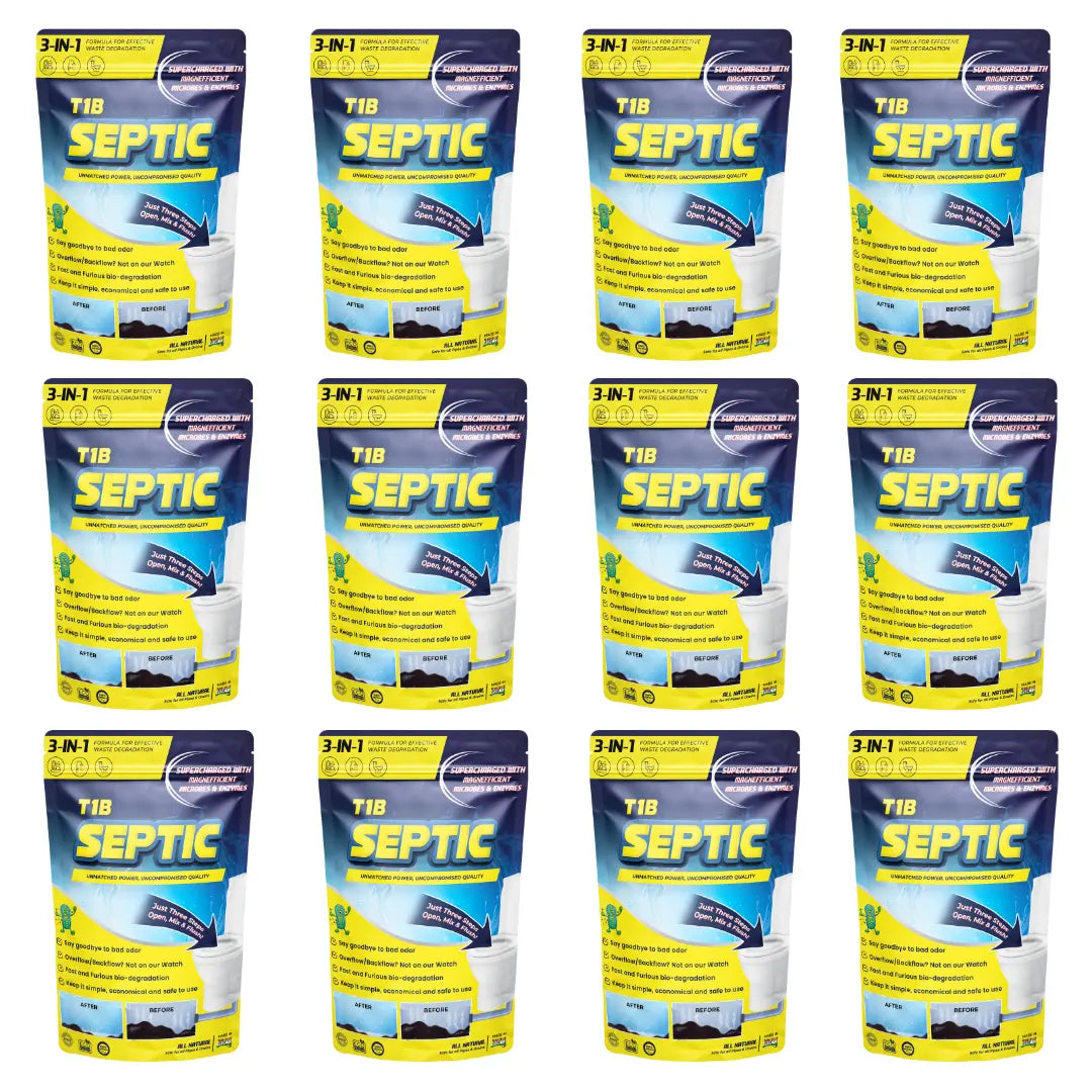 T1B Septic Tank Cleaner | 3-In-1 Formula Degrades Kitchen, Bathroom & Toilet Waste | Pack of 2 (500 gram)