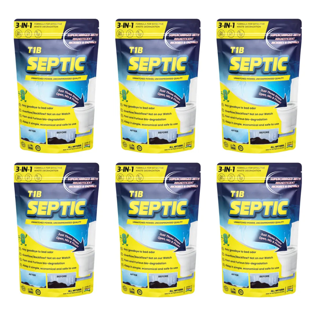 T1B Septic Tank Cleaner | 3-In-1 Formula Degrades Kitchen, Bathroom & Toilet Waste | Pack of 2 (500 gram)