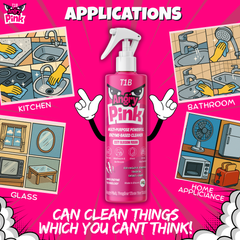T1B Angry Pink | Enzyme Based Powerful Multifunctional Cleaner - 400ml | Suitable for Stoves, Chimneys, Washroom & Bathroom, Home Appliances & Glass | Kitchen Cleaning Spray Removes Grease & Grime