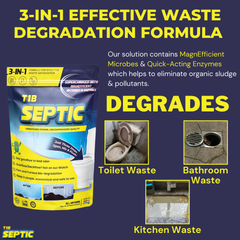 T1B Septic Tank Cleaner | 3-In-1 Formula Degrades Kitchen, Bathroom & Toilet Waste | Pack of 1 (250 gram)