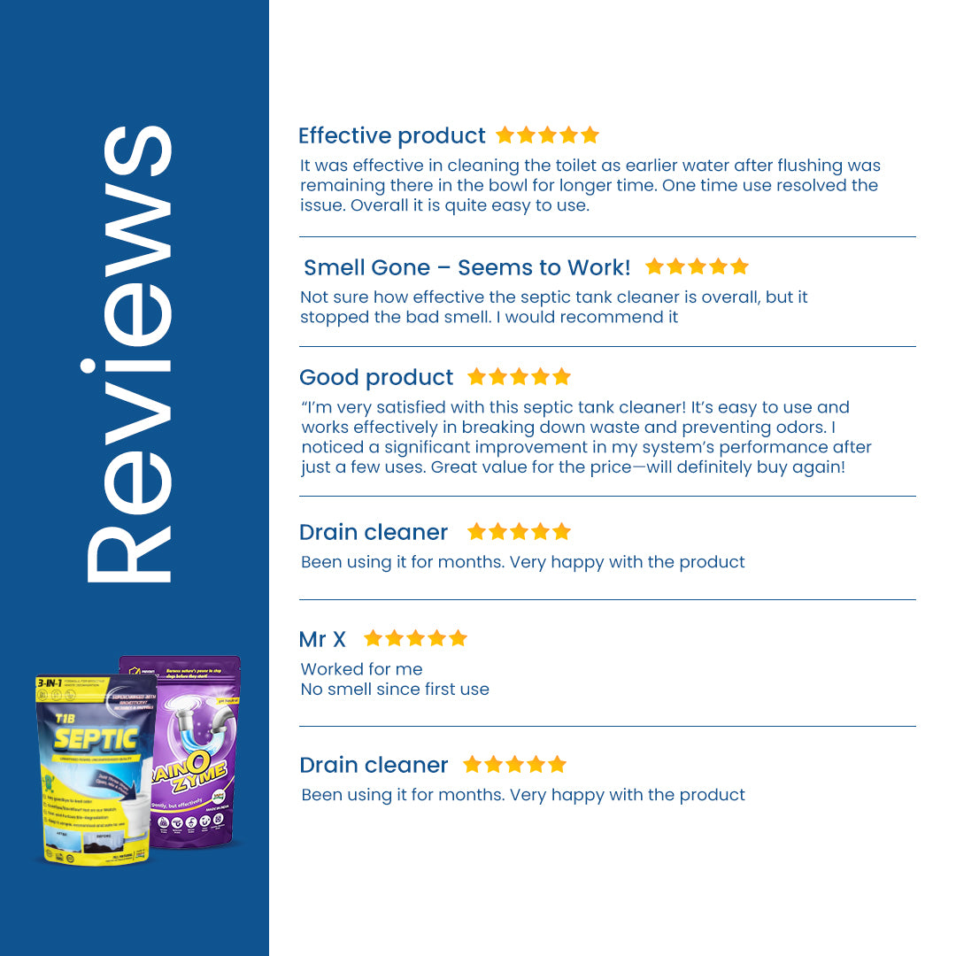 T1B Septic Cleaner & Drain O Zyme Combo Pack | Eliminates Odor, Prevents Clogs Powder Drain Opener  (500 g, Pack of 2)